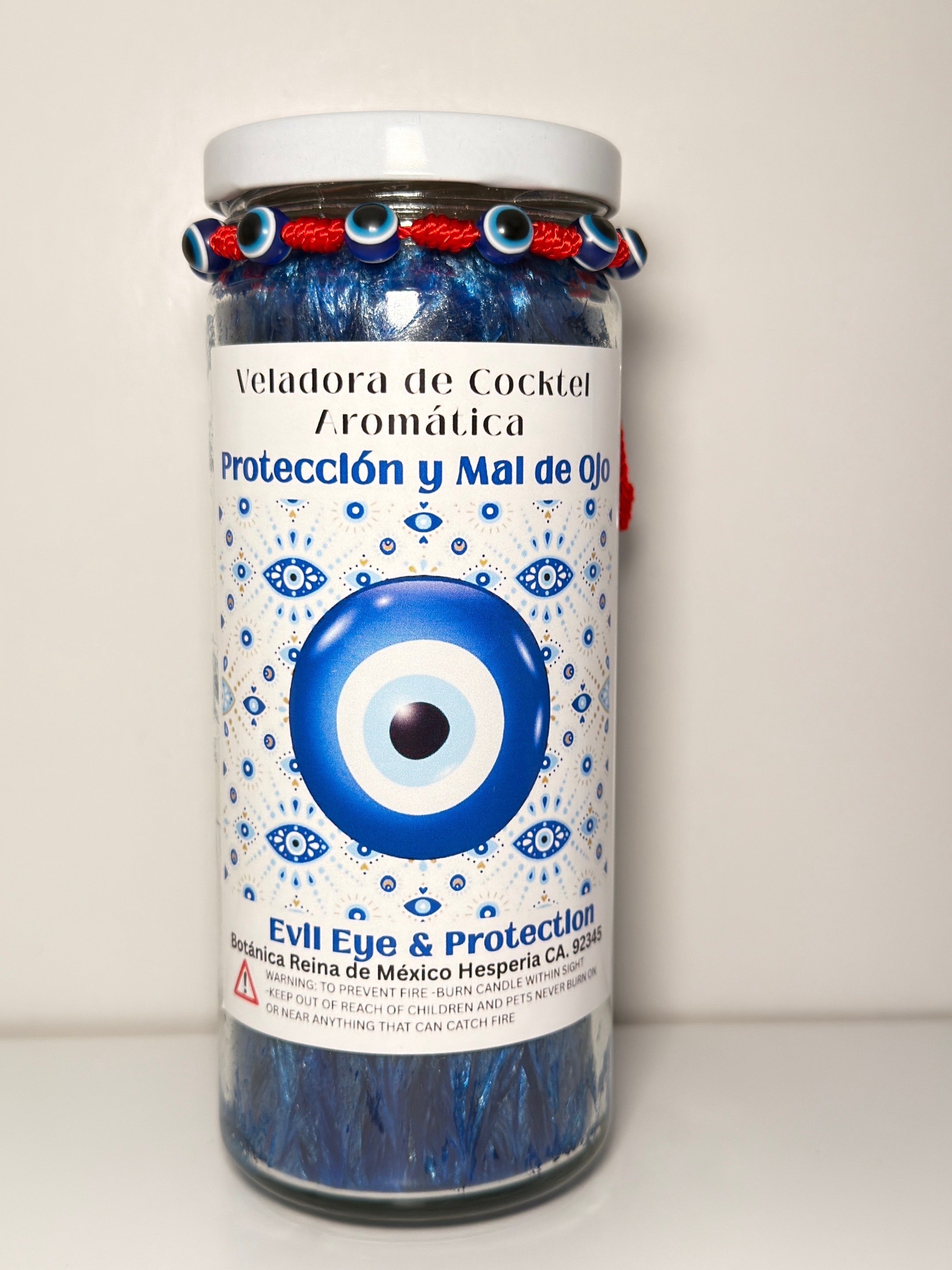 Veladora con pulsera “Protección y Mal de Ojo”